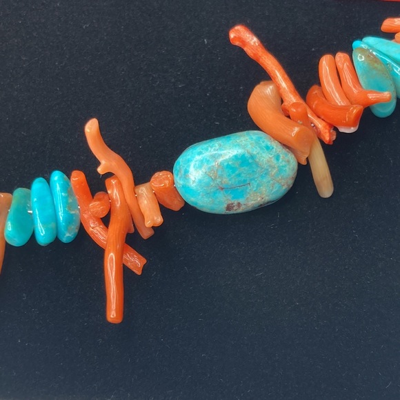 Turquoise And Red Branch Coral Set - Picture 2 of 10